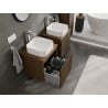 Mexen Rivel 50 cm Bathroom Cabinet with Countertop, 1 Drawer, Grooved, Walnut - 91A20-05047-1-BFC86