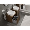 Mexen Rivel szafka łazienkowa podumywalkowa 50 cm z blatem, 1 szuflada, ryflowana , orzech - 91A20-05047-1-BFC86