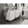 Mexen Rivel armadietto da bagno sotto lavabo 50 cm con piano, 2 cassetti, scanalato, bianco opaco - 91A20-05047-2-BFFC01