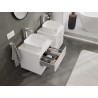 Mexen Rivel badkamerkast onder wastafel 50 cm met blad, 2 lades, geribbeld, wit mat - 91A20-05047-2-BFFC01