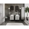 Mexen Rivel mobiletto da bagno sottolavabo 50 cm con piano, 2 cassetti, scanalato, grigio opaco - 91A20-05047-2-BFFC62
