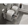 Mexen Rivel armoire de salle de bain sous-vasque 50 cm avec plateau, 2 tiroirs, cannelée, gris mat - 91A20-05047-2-BFFC62