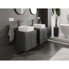 Mexen Rivel szafka łazienkowa podumywalkowa 50 cm z blatem, 2 szuflady, ryflowana , grafit mat - 91A20-05047-2-BFFC66
