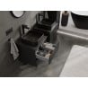 Mexen Rivel szafka łazienkowa podumywalkowa 50 cm z blatem, 2 szuflady, ryflowana , czarna mat - 91A20-05047-2-BFFC71