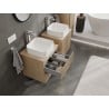 Mexen Rivel szafka łazienkowa podumywalkowa 50 cm z blatem, 2 szuflady, ryflowana , dąb - 91A20-05047-2-BFFC81