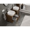 Mexen Rivel meuble de salle de bains sous lavabo 50 cm avec plateau, 2 tiroirs, cannelé, noyer - 91A20-05047-2-BFFC86