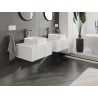 Mexen Rivel szafka łazienkowa podumywalkowa 60 cm z blatem, 1 szuflada, ryflowana , biała mat - 91A20-06023-1-BFC01