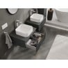 Mexen Rivel 60 cm bathroom vanity cabinet with countertop, 1 drawer, grooved, matte graphite - 91A20-06023-1-BFC66