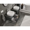 Mexen Rivel szafka łazienkowa podumywalkowa 60 cm z blatem, 1 szuflada, ryflowana , grafit mat - 91A20-06023-1-BFC66