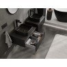 Mexen Rivel szafka łazienkowa podumywalkowa 60 cm z blatem, 1 szuflada, ryflowana , czarna mat - 91A20-06023-1-BFC71