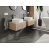 Mexen Rivel mobile da bagno sottolavabo 60 cm con piano, 1 cassetto, scanalato, rovere - 91A20-06023-1-BFC81