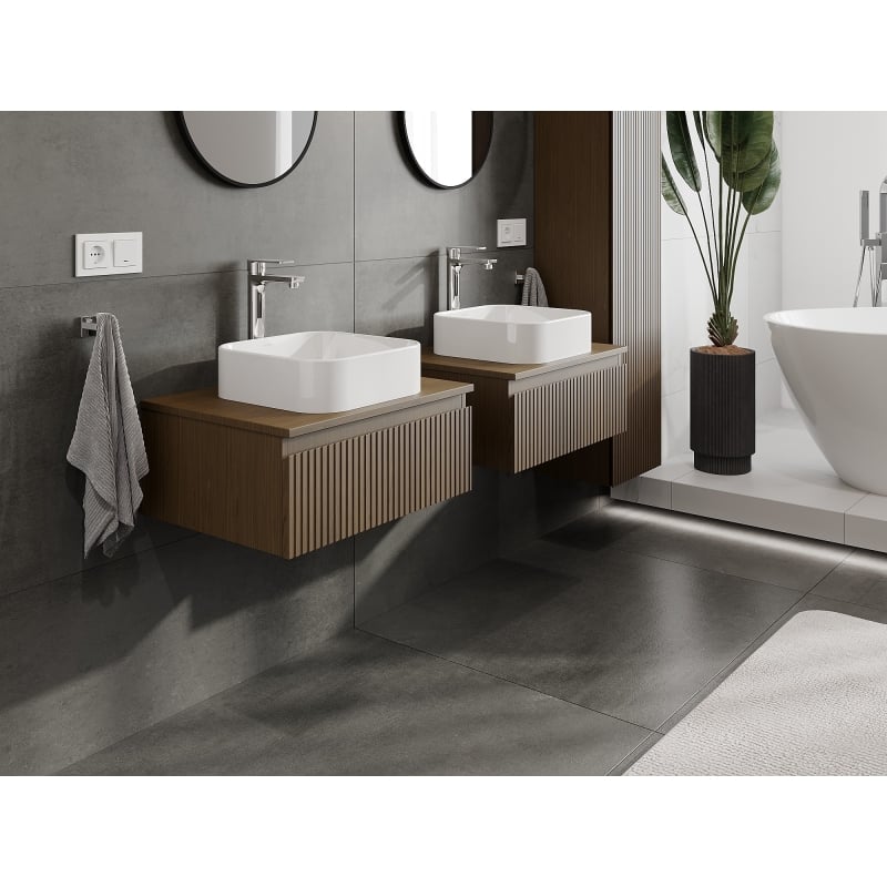 Mexen Rivel vannitoa alus valamu jaoks 60 cm, 1 sahtel, soonik, pähkel - 91A20-06023-1-BFC86