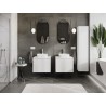 Mexen Rivel armadietto da bagno sotto-lavabo 60 cm con piano, 1 cassetto, scanalato, bianco opaco - 91A20-06047-1-BFC01