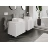 Mexen Rivel Badezimmerschrank für Waschbecken 60 cm mit Platte, 1 Schublade, geriffelt, weiß matt - 91A20-06047-1-BFC01