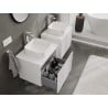 Mexen Rivel bathroom vanity cabinet 60 cm with countertop, 1 drawer, grooved, white matt - 91A20-06047-1-BFC01