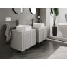 Mexen Rivel szafka łazienkowa podumywalkowa 60 cm z blatem, 1 szuflada, ryflowana , szara mat - 91A20-06047-1-BFC62