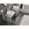 Mexen Rivel armario de baño con mueble bajo lavabo de 60 cm con encimera, 1 cajón, estriado, gris mate - 91A20-06047-1-BFC62