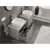 Mexen Rivel szafka łazienkowa podumywalkowa 60 cm z blatem, 1 szuflada, ryflowana , szara mat - 91A20-06047-1-BFC62