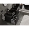 Mexen Rivel szafka łazienkowa podumywalkowa 60 cm z blatem, 1 szuflada, ryflowana , czarna mat - 91A20-06047-1-BFC71