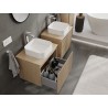 Mexen Rivel szafka łazienkowa podumywalkowa 60 cm z blatem, 1 szuflada, ryflowana , dąb - 91A20-06047-1-BFC81