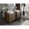 Mexen Rivel szafka łazienkowa podumywalkowa 60 cm z blatem, 1 szuflada, ryflowana , orzech - 91A20-06047-1-BFC86