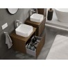 Mexen Rivel 60 cm kraanika aluskapp koos tööpinnaga, 1 sahtel, soonikkoes, pähkel - 91A20-06047-1-BFC86
