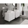 Mexen Rivel bathroom vanity 60 cm with countertop, 2 drawers, fluted, white matte - 91A20-06047-2-BFFC01