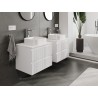 Mexen Rivel mobiletto da bagno sotto-lavabo 60 cm con piano, 2 cassetti, scanalato, bianco opaco - 91A20-06047-2-BFFC01