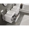 Mexen Rivel szafka łazienkowa podumywalkowa 60 cm z blatem, 2 szuflady, ryflowana , biała mat - 91A20-06047-2-BFFC01