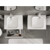 Mexen Rivel mobiletto da bagno sotto-lavabo 60 cm con piano, 2 cassetti, scanalato, bianco opaco - 91A20-06047-2-BFFC01