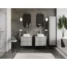 Mexen Rivel mobile bagno per lavabo 60 cm con piano, 2 cassetti, scanalato, grigio opaco - 91A20-06047-2-BFFC62