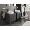 Mexen Rivel szafka łazienkowa podumywalkowa 60 cm z blatem, 2 szuflady, ryflowana , grafit mat - 91A20-06047-2-BFFC66