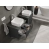 Mexen Rivel mueble de baño bajo lavabo de 60 cm con encimera, 2 cajones, ranurado, grafito mate - 91A20-06047-2-BFFC66
