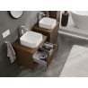 Mexen Rivel szafka łazienkowa podumywalkowa 60 cm z blatem, 2 szuflady, ryflowana , orzech - 91A20-06047-2-BFFC86