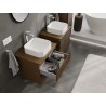 Mexen Rivel vannitoakapp valamu alla 60 cm koos tööpinnaga, 2 sahtlit, soonikuga, pähklipuu - 91A20-06047-2-BFFC86