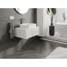 Mexen Rivel bathroom cabinet under-sink 70 cm with countertop, 1 drawer, fluted, white matte - 91A20-07023-1-BFC01
