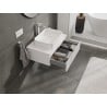 Mexen Rivel bathroom cabinet under-sink 70 cm with countertop, 1 drawer, fluted, white matte - 91A20-07023-1-BFC01