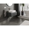 Mexen Rivel bathroom vanity cabinet 70 cm with countertop, 1 drawer, fluted, matte graphite - 91A20-07023-1-BFC66