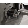 Mexen Rivel szafka łazienkowa podumywalkowa 70 cm z blatem, 1 szuflada, ryflowana , czarna mat - 91A20-07023-1-BFC71