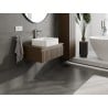 Mexen Rivel szafka łazienkowa podumywalkowa 70 cm z blatem, 1 szuflada, ryflowana , orzech - 91A20-07023-1-BFC86
