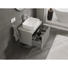 Mexen Rivel badkamerkastje voor onder de wastafel 70 cm met blad, 1 lade, geribbeld, grijs mat - 91A20-07047-1-BFC62