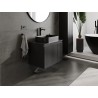 Mexen Rivel mobile bagno sotto il lavabo 70 cm con piano, 1 cassetto, scanalato, nero opaco - 91A20-07047-1-BFC71