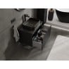 Mexen Rivel 70 cm bathroom vanity cabinet with countertop, 1 drawer, fluted, matte black - 91A20-07047-1-BFC71