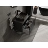Mexen Rivel vannas istabas skapītis zem izlietnes 70 cm ar virsmu, 1 atvilktne, rievots, melns matēts - 91A20-07047-1-BFC71