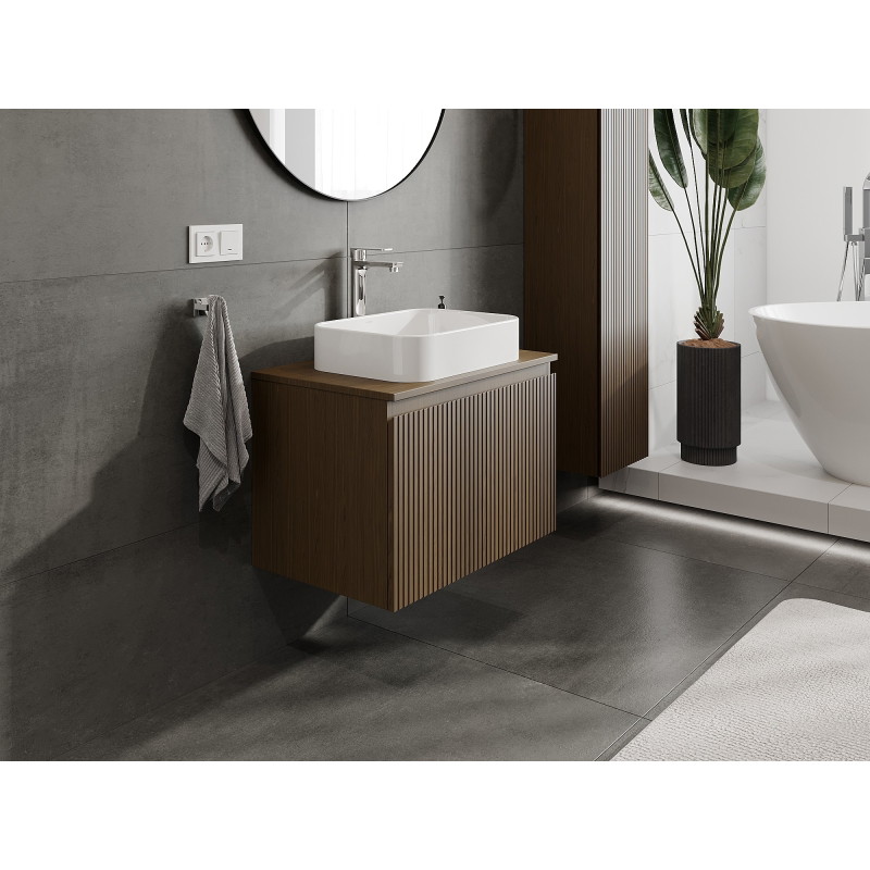 Mexen Rivel vannitoa kapp valamualune 70 cm lauaga, 1 sahtel, sooneline, pähkel - 91A20-07047-1-BFC86