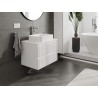 Mexen Rivel badkamerkast onder wastafel 70 cm met blad, 2 lades, geribbeld, wit mat - 91A20-07047-2-BFFC01