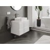 Mexen Rivel szafka łazienkowa podumywalkowa 70 cm z blatem, 2 szuflady, ryflowana , biała mat - 91A20-07047-2-BFFC01
