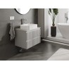 Mexen Rivel mobiletto da bagno sotto lavabo 70 cm con piano, 2 cassetti, scanalato, grigio opaco - 91A20-07047-2-BFFC62