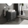 Mexen Rivel szafka łazienkowa podumywalkowa 70 cm z blatem, 2 szuflady, ryflowana , grafit mat - 91A20-07047-2-BFFC66