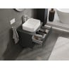 Mexen Rivel szafka łazienkowa podumywalkowa 70 cm z blatem, 2 szuflady, ryflowana , grafit mat - 91A20-07047-2-BFFC66